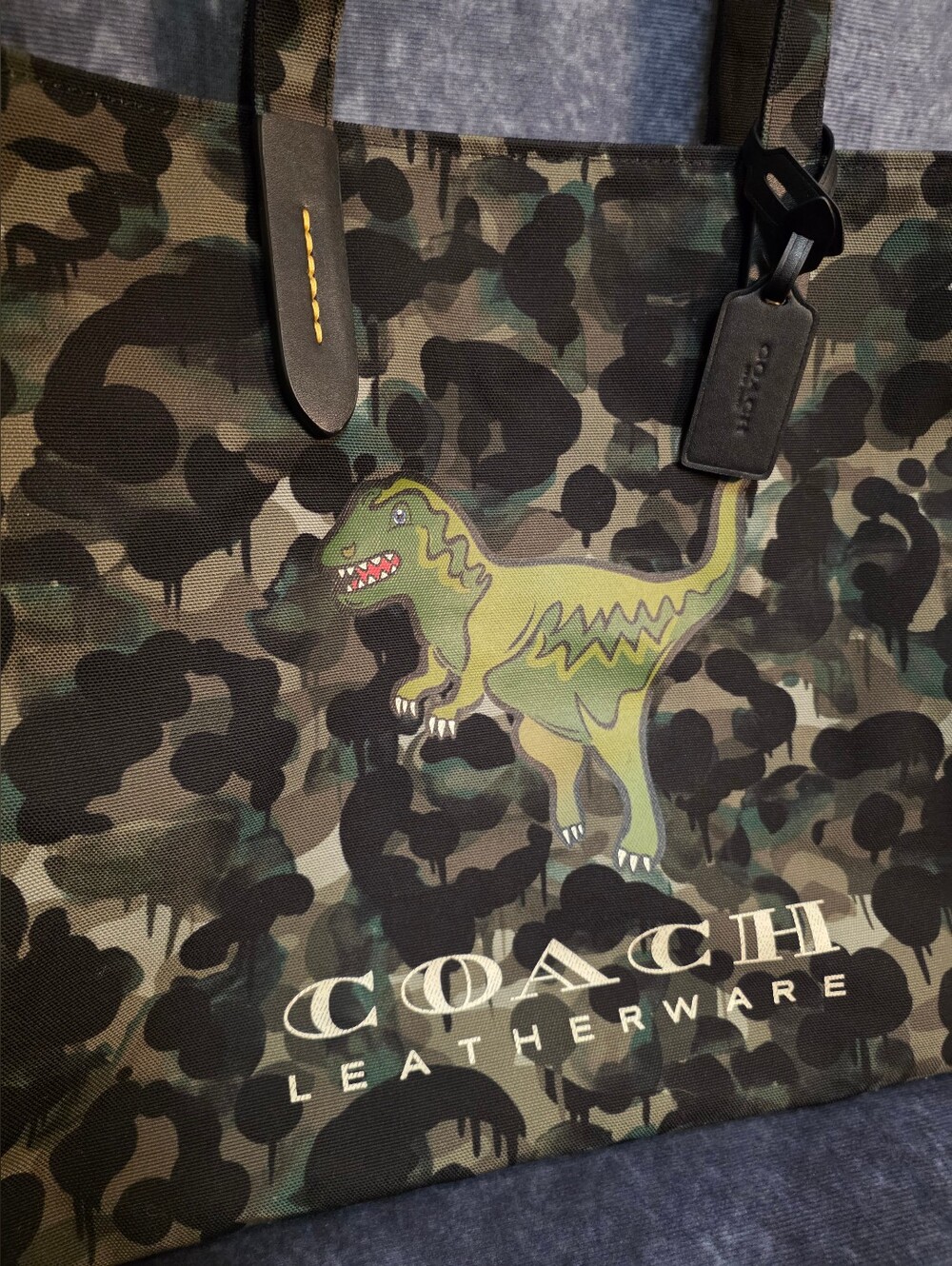 COACH Tote With Camo Print And Rexy